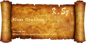 Khon Szelina névjegykártya